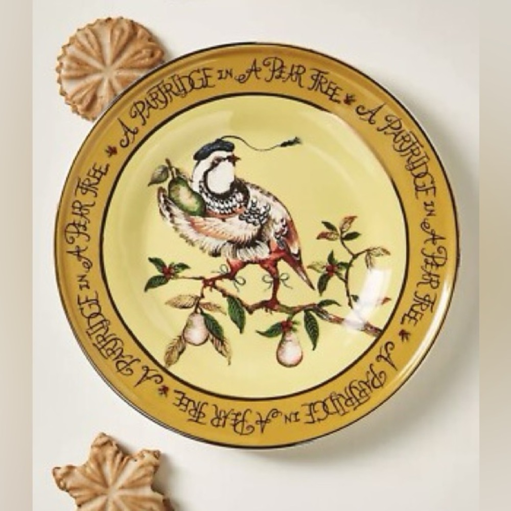 Anthropologie Phannapast Taychamaythakool 12 Days Christmas Plate #1 Partridge